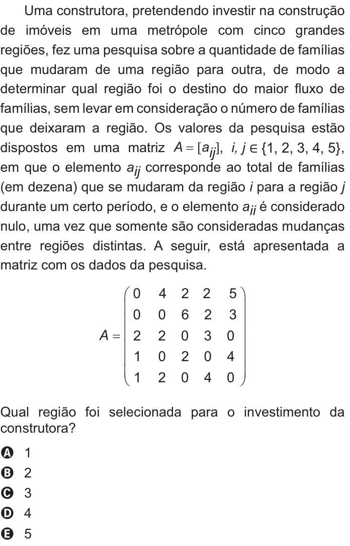 Questão 157 no caderno Amarelo do ENEM 2021