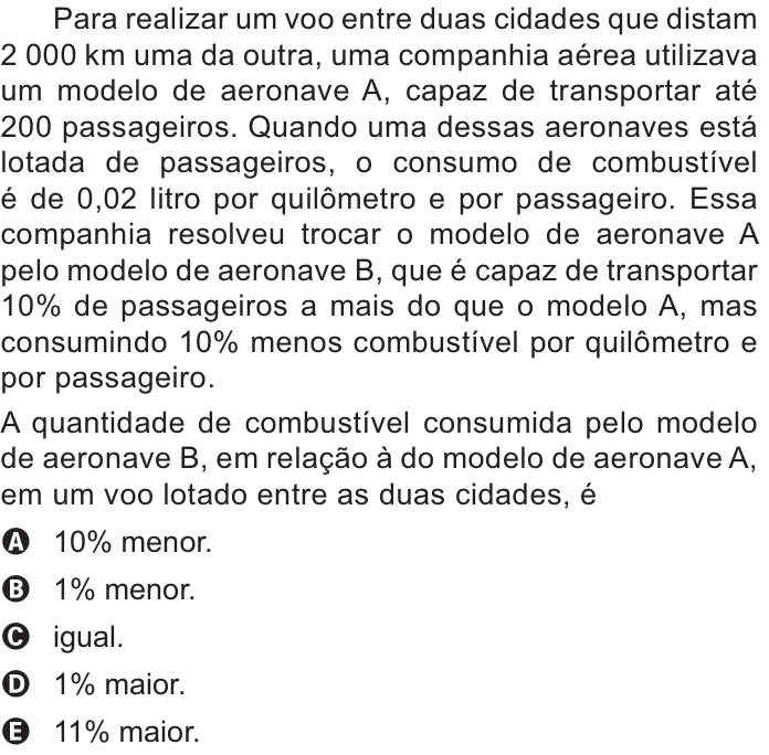 Questão 158 no caderno Amarelo do ENEM 2021