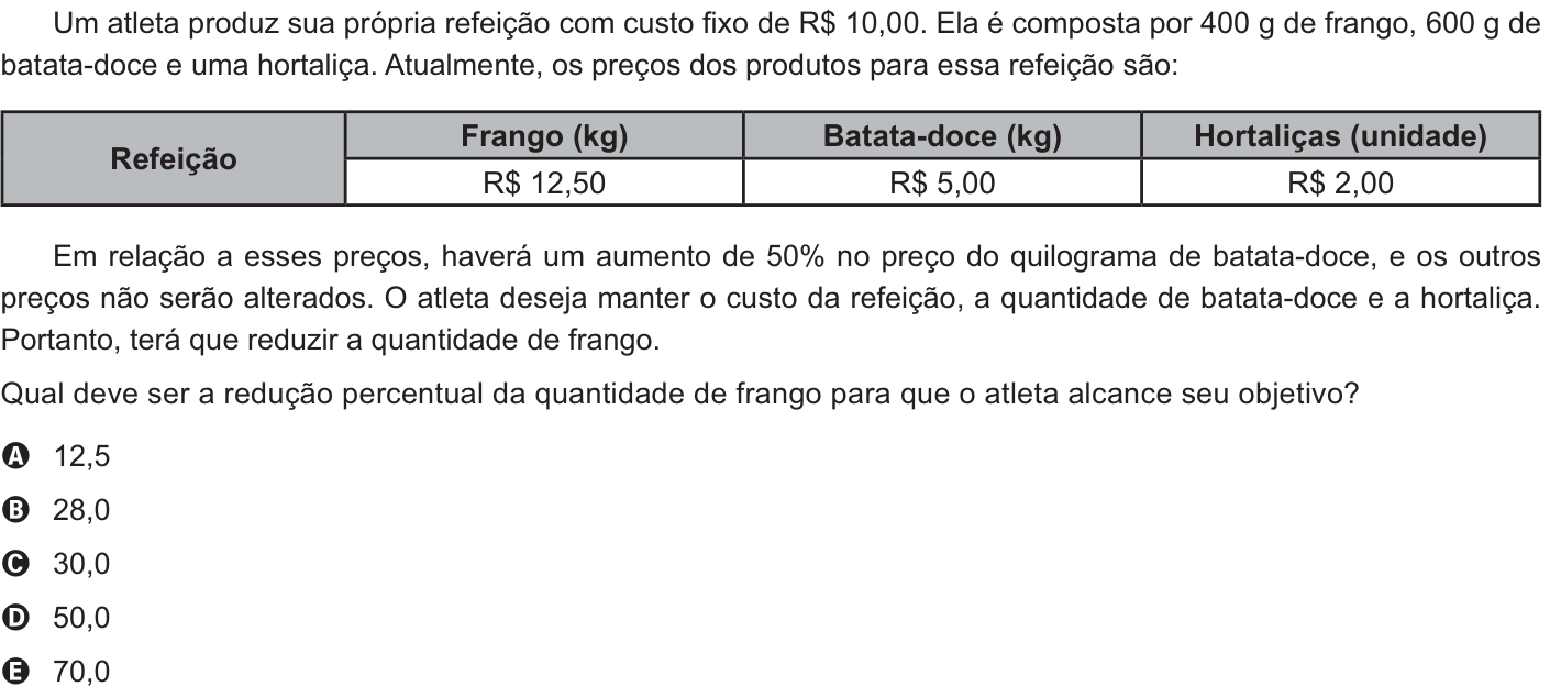 Questão 155 no caderno Amarelo do ENEM 2021