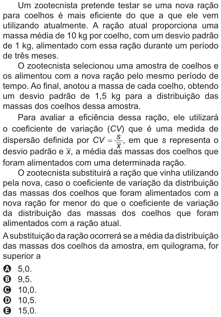Questão 146 no caderno Amarelo do ENEM 2021