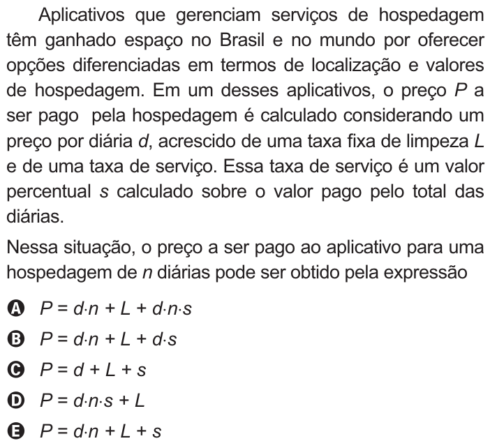 Questão 141 no caderno Amarelo do ENEM 2021