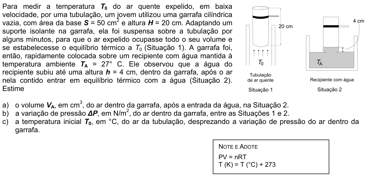 Questão F05 no caderno Física da 2ª fase da FUVEST 2007
