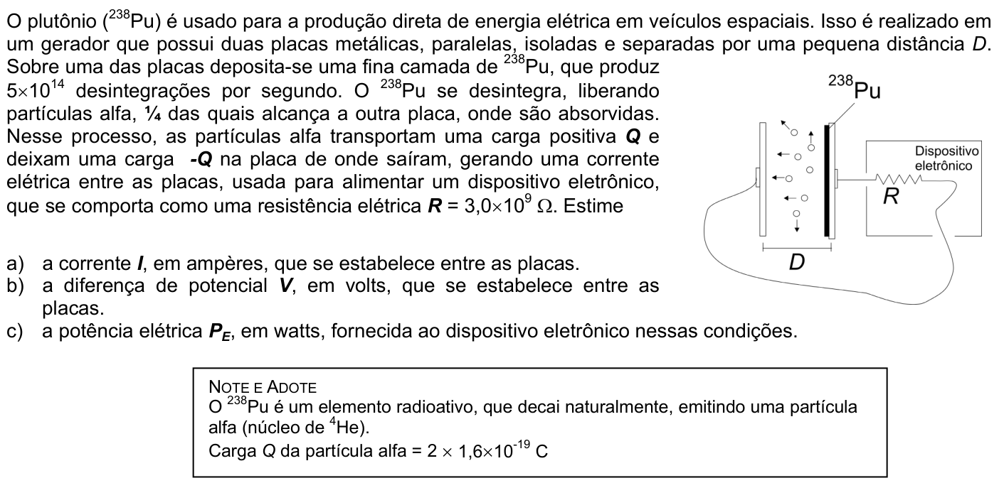 Questão F08 no caderno Física da 2ª fase da FUVEST 2007