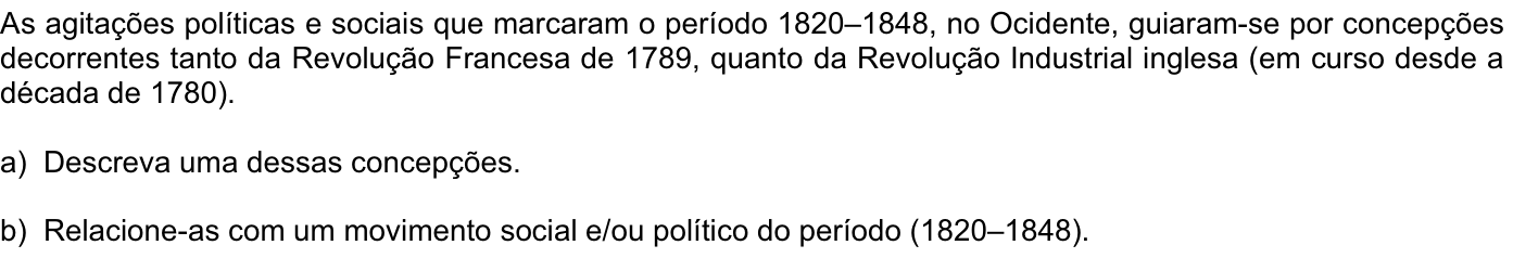 Questão H05 no caderno História da 2ª fase da FUVEST 2007