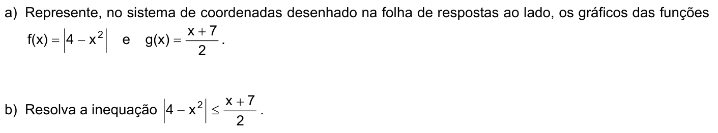 Questão M09 no caderno Matemática da 2ª fase da FUVEST 2007