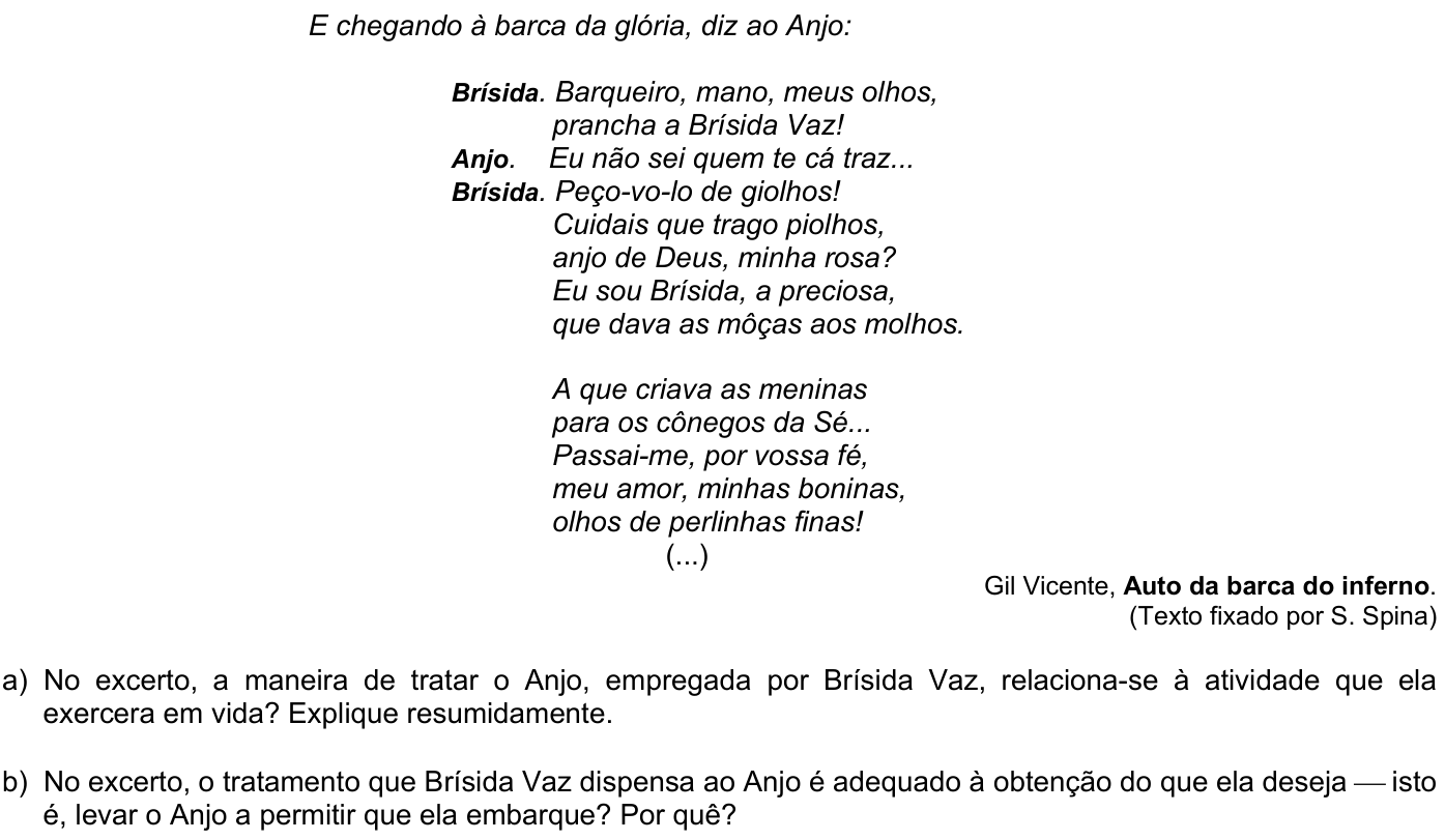 Questão P07 no caderno Português da 2ª fase da FUVEST 2007