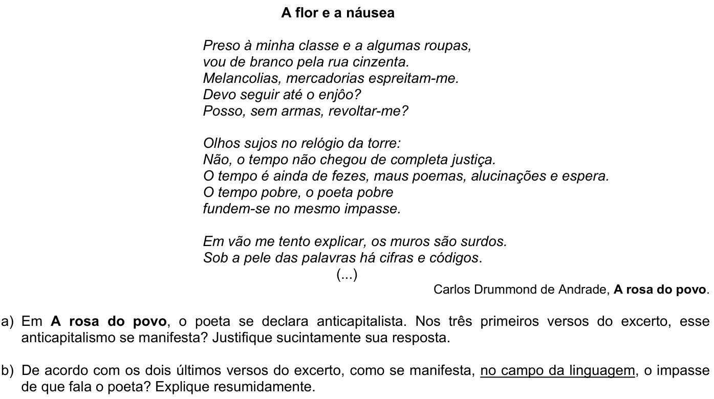Questão P08 no caderno Português da 2ª fase da FUVEST 2007