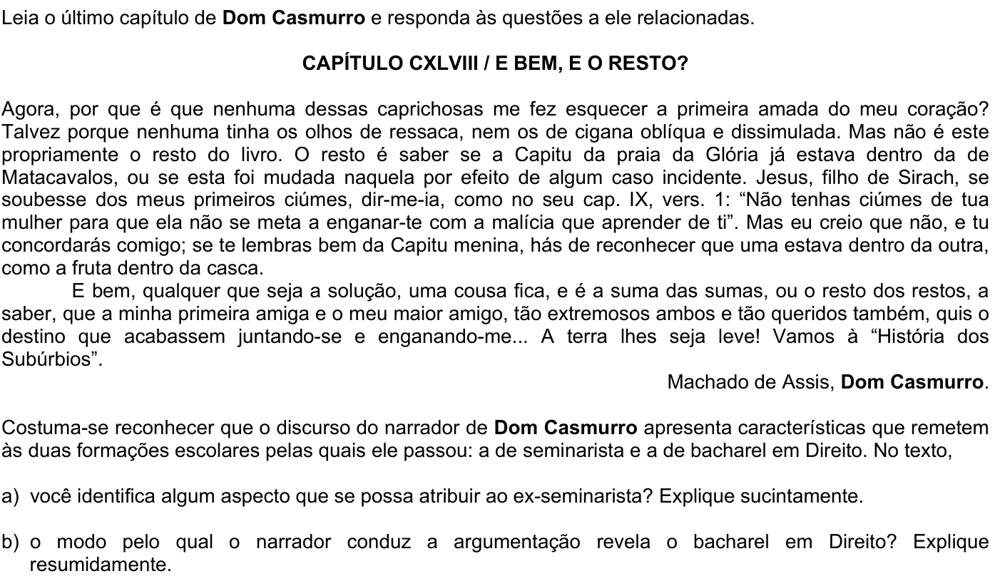 Questão P10 no caderno Português da 2ª fase da FUVEST 2007