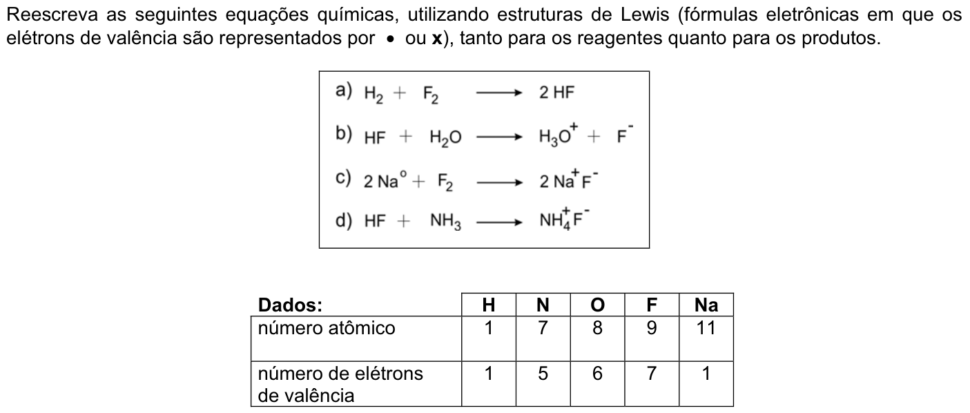 Questão Q10 no caderno Química da 2ª fase da FUVEST 2007