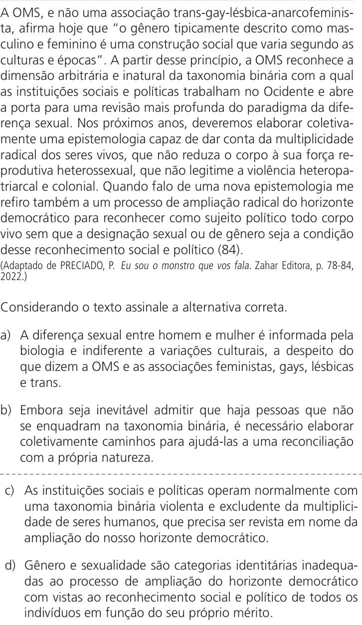Questão 25 no caderno Q da UNICAMP 2026