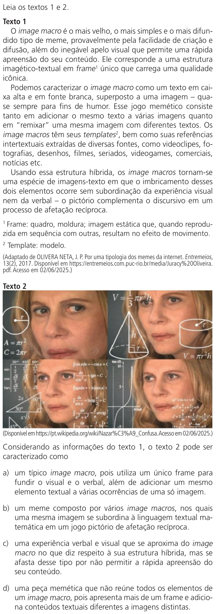 Questão 58 no caderno Q da UNICAMP 2026