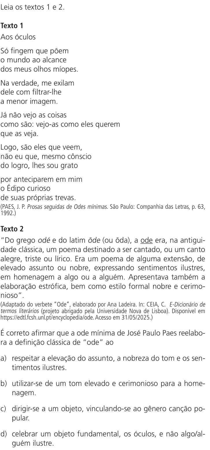 Questão 61 no caderno Q da UNICAMP 2026
