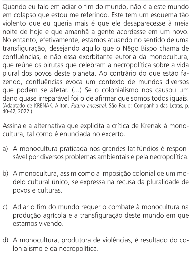 Questão 24 no caderno Q da UNICAMP 2025