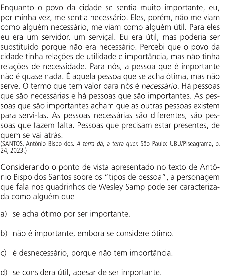 Questão 38 no caderno Q da UNICAMP 2025