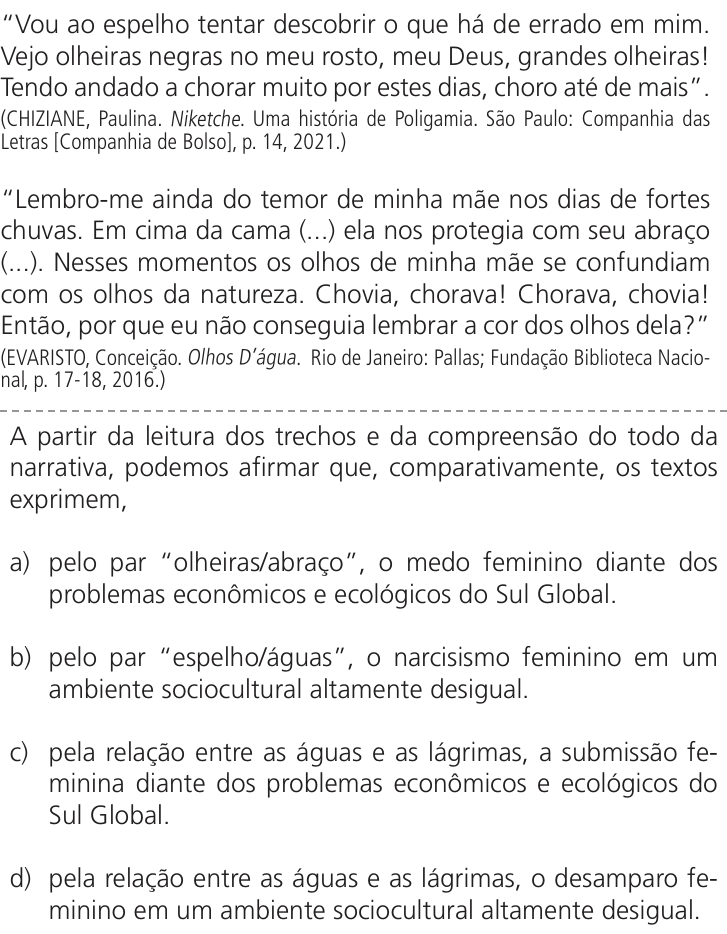 Questão 43 no caderno Q da UNICAMP 2025