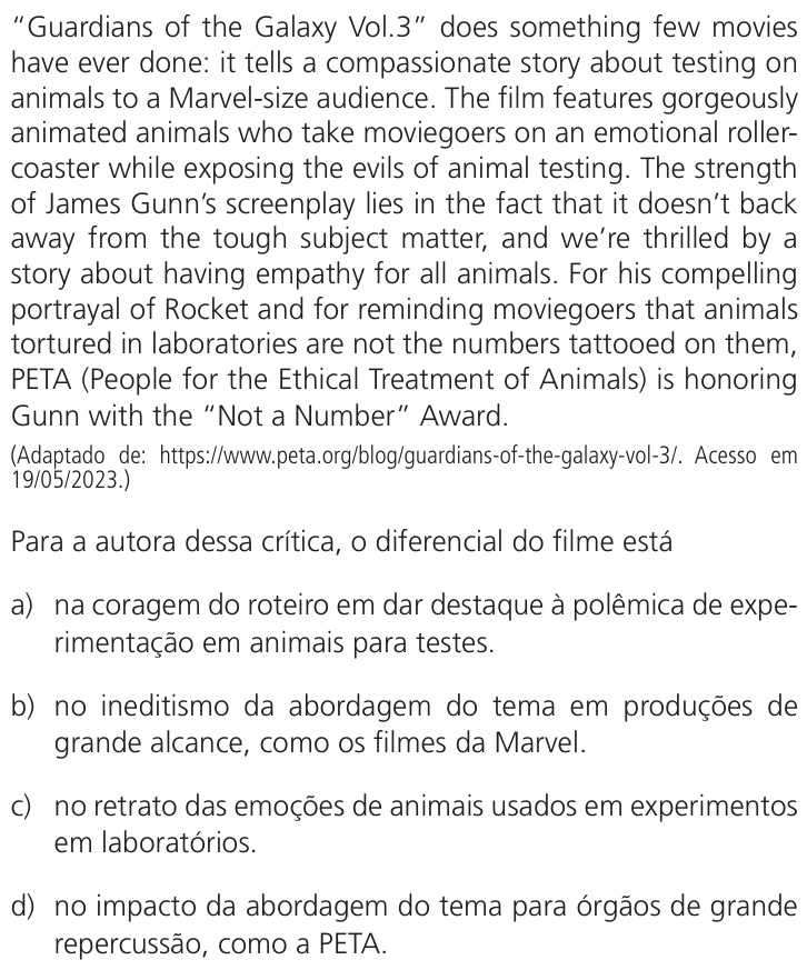 Questão 71 no caderno Q da UNICAMP 2024