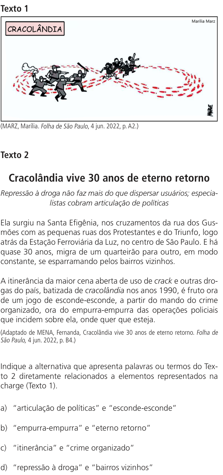 Questão 1 no caderno Q da UNICAMP 2023