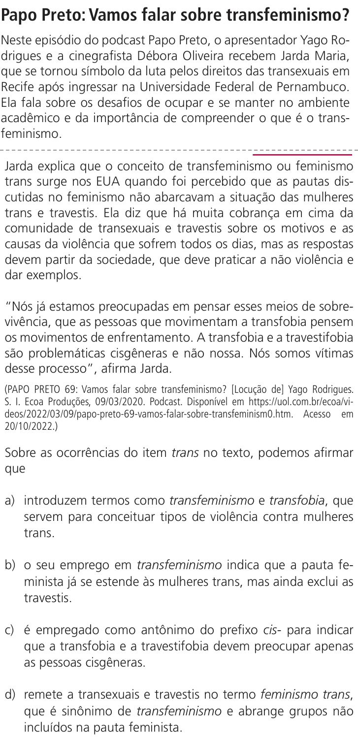 Questão 2 no caderno Q da UNICAMP 2023