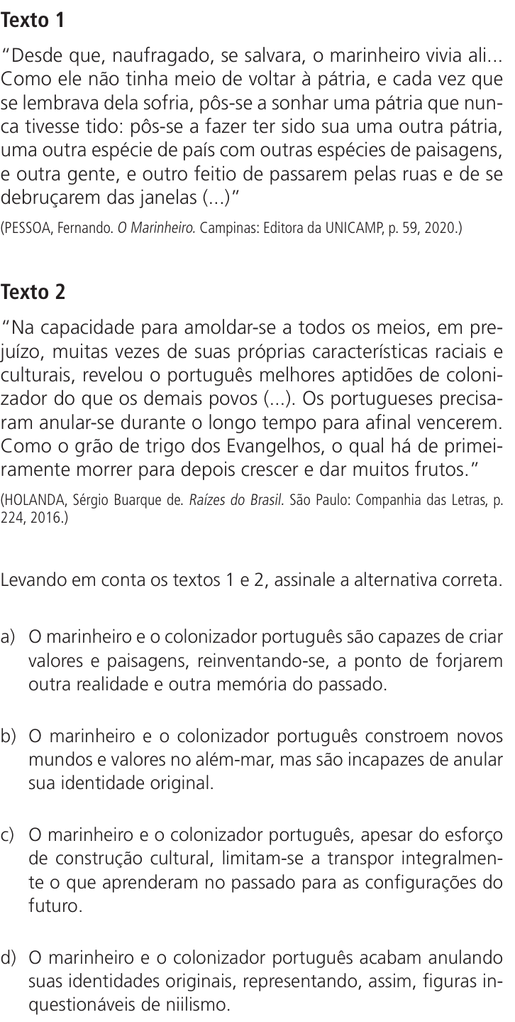 Questão 10 no caderno Q da UNICAMP 2023