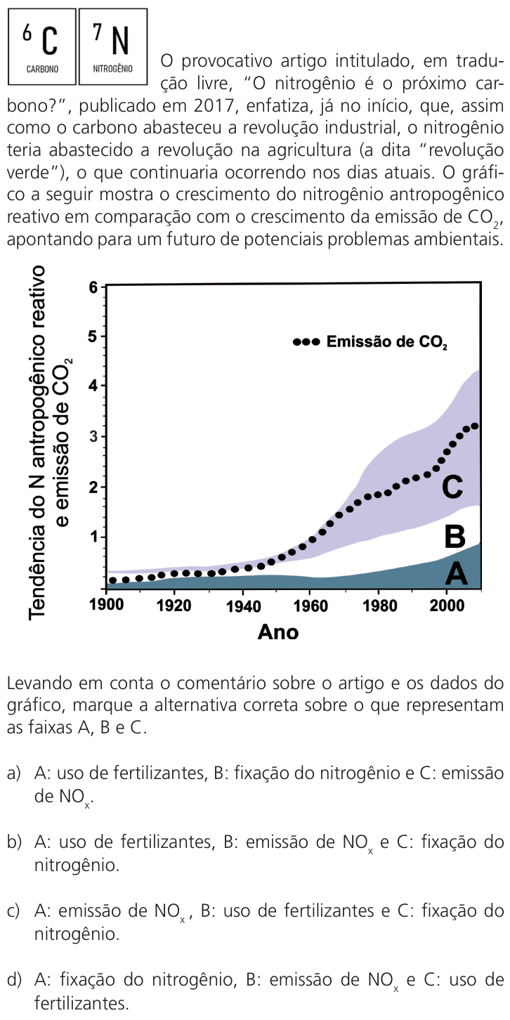 Questão 20 no caderno Q da UNICAMP 2023