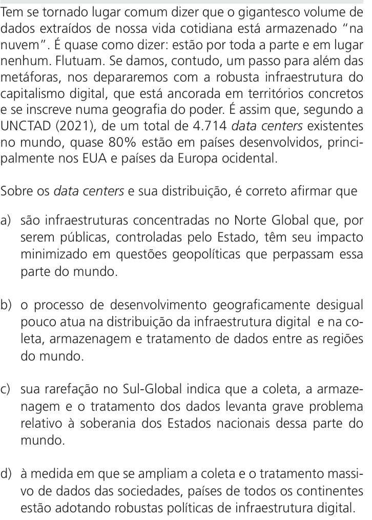 Questão 22 no caderno Q da UNICAMP 2023