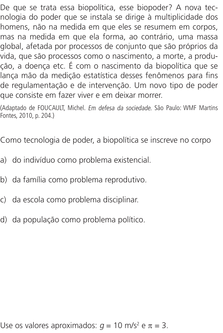 Questão 28 no caderno Q da UNICAMP 2023