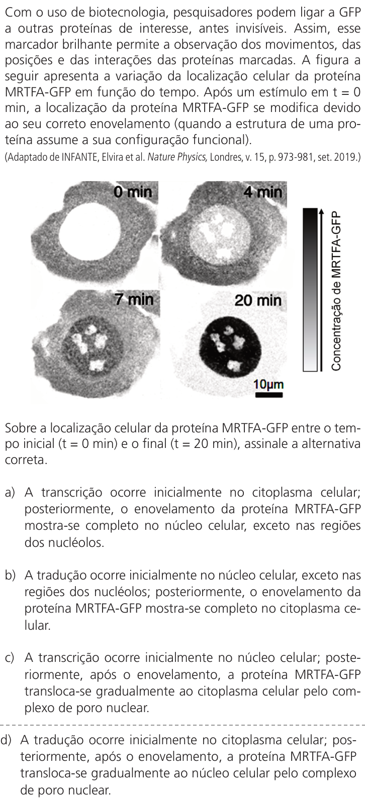 Questão 40 no caderno Q da UNICAMP 2023
