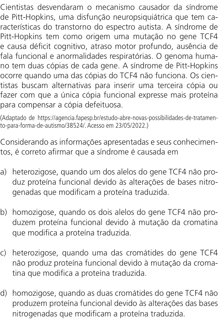 Questão 41 no caderno Q da UNICAMP 2023
