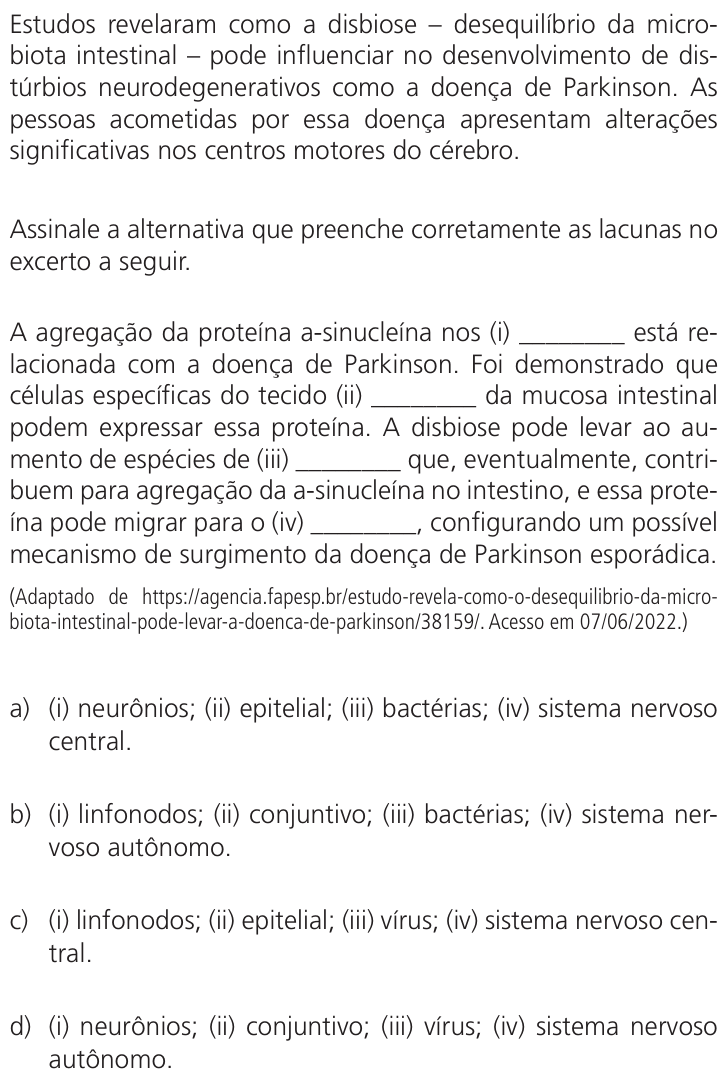 Questão 43 no caderno Q da UNICAMP 2023