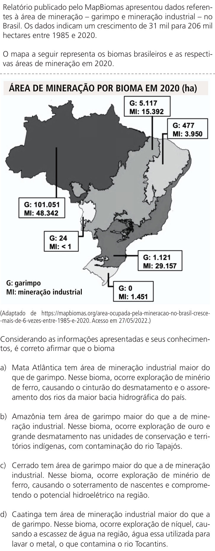 Questão 44 no caderno Q da UNICAMP 2023