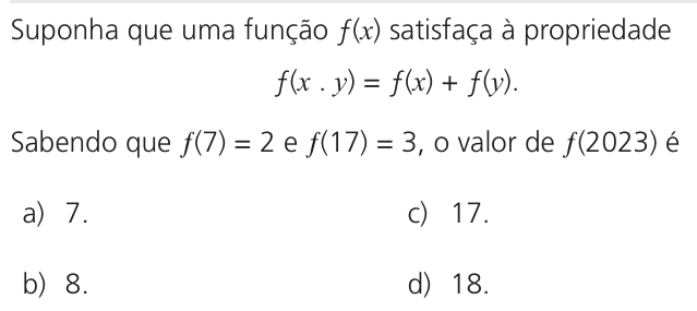 Questão 49 no caderno Q da UNICAMP 2023