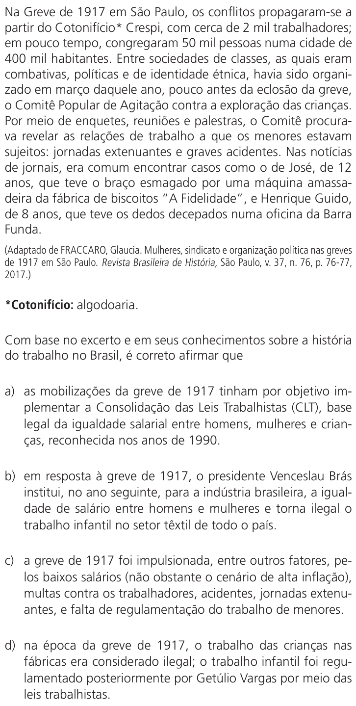 Questão 61 no caderno Q da UNICAMP 2023