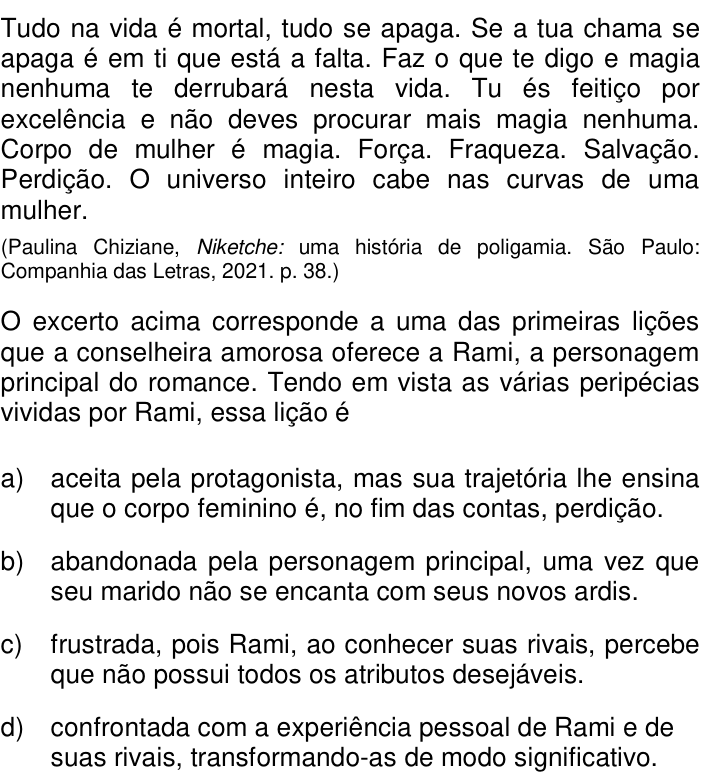 Questão 1 no caderno Q da UNICAMP 2022