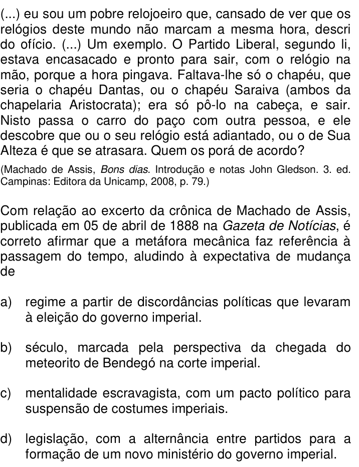 Questão 5 no caderno Q da UNICAMP 2022