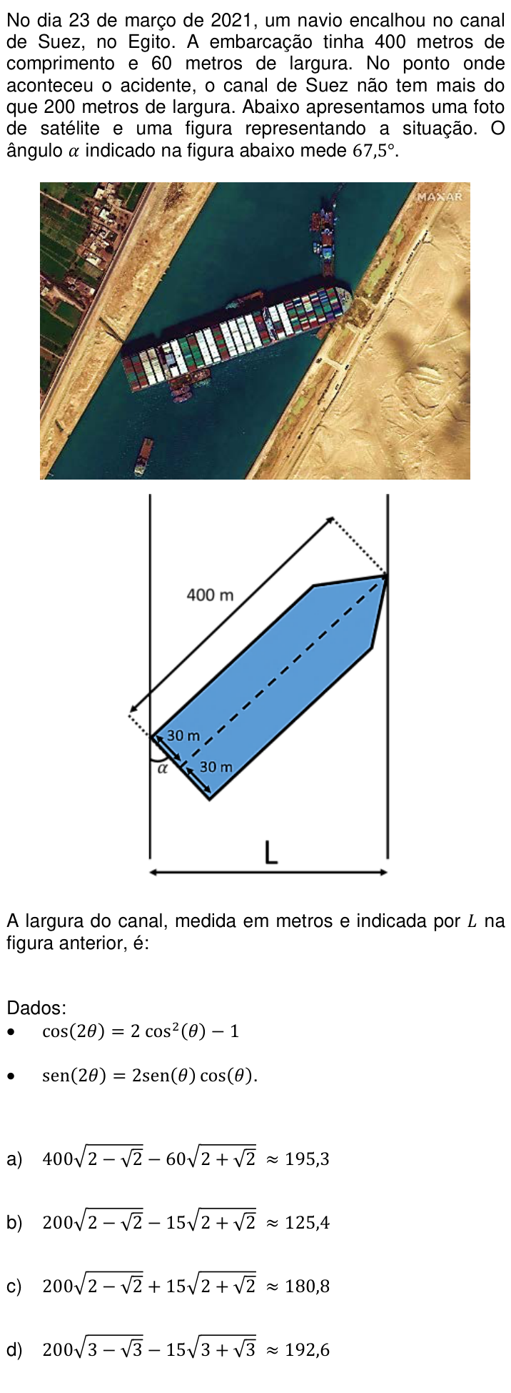 Questão 24 no caderno Q da UNICAMP 2022