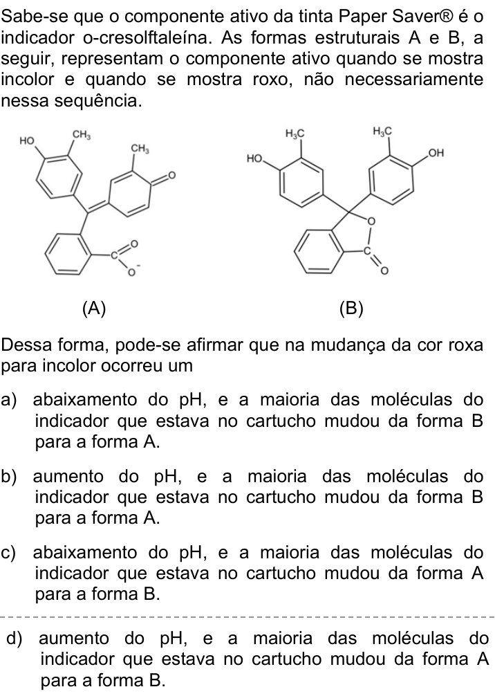 Questão 36 no caderno Q da UNICAMP 2022