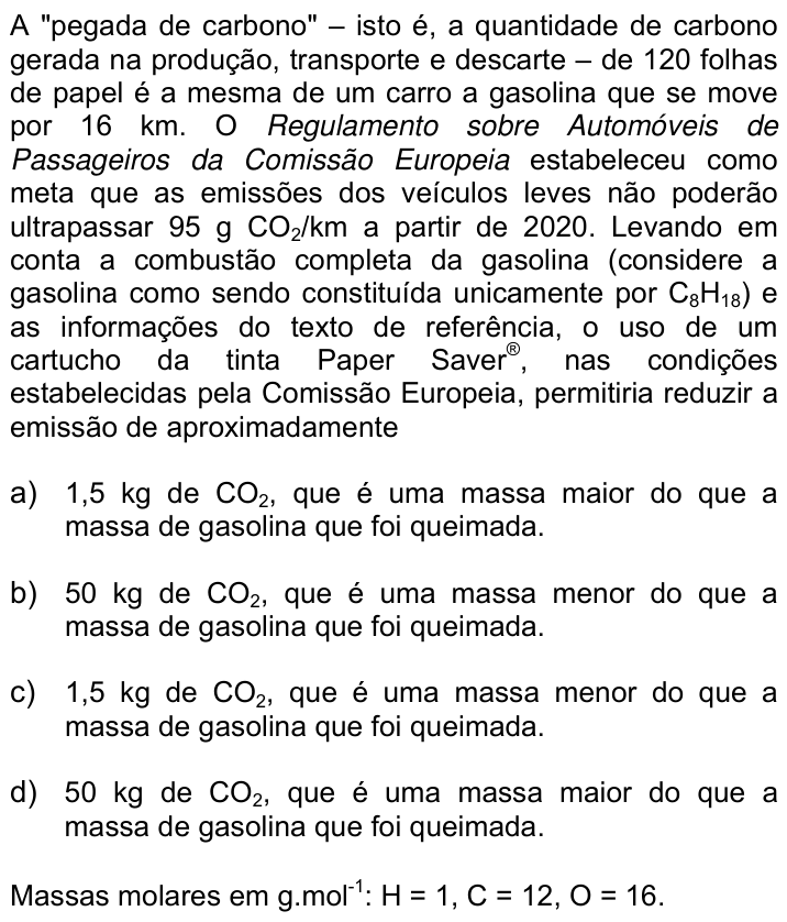Questão 37 no caderno Q da UNICAMP 2022
