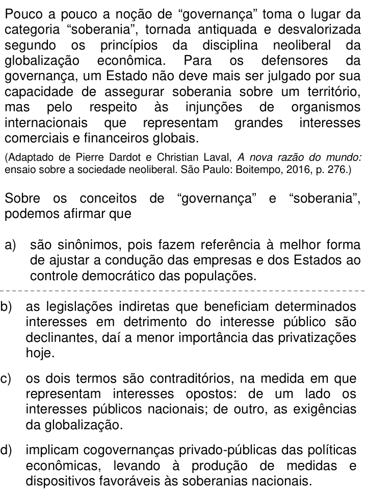 Questão 48 no caderno Q da UNICAMP 2022