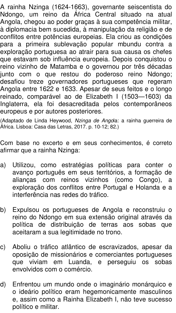 Questão 51 no caderno Q da UNICAMP 2022