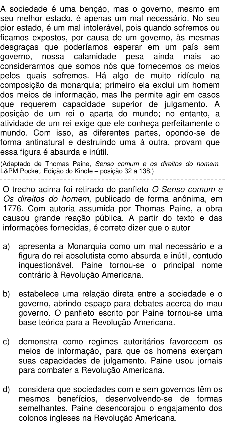 Questão 52 no caderno Q da UNICAMP 2022