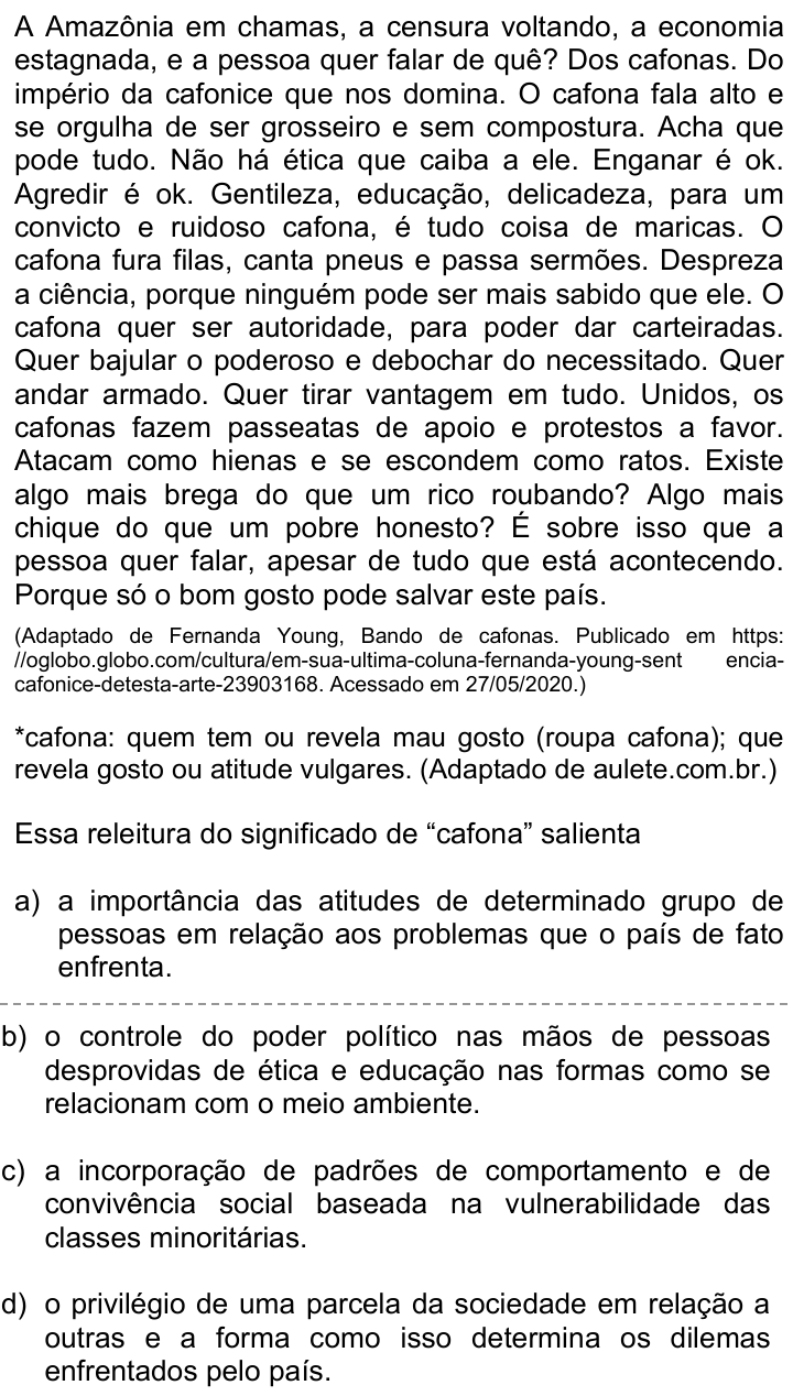 Questão 8 no caderno Q da UNICAMP 2021