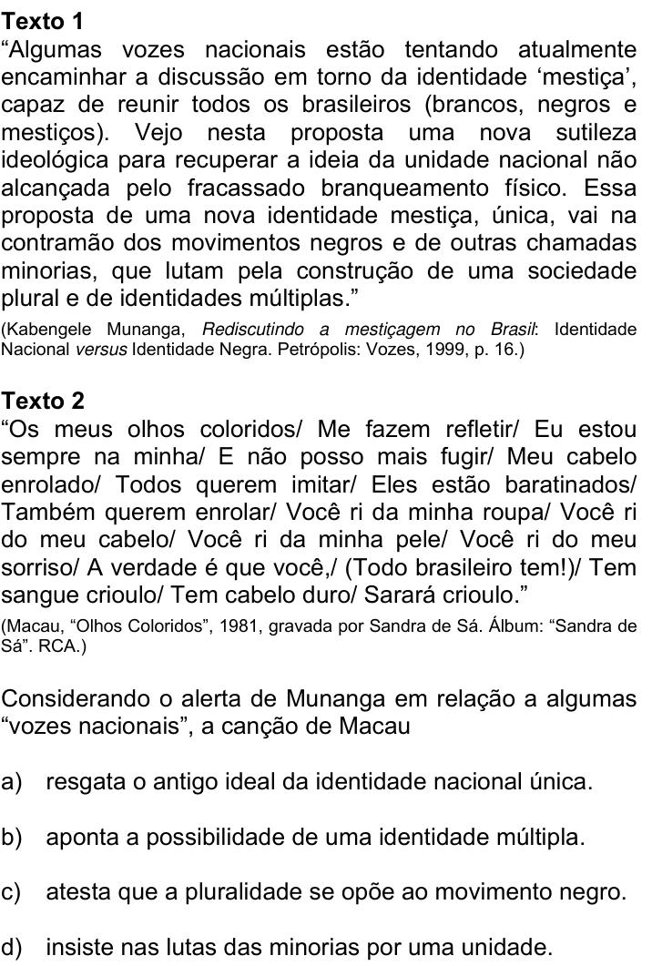 Questão 10 no caderno Q da UNICAMP 2021