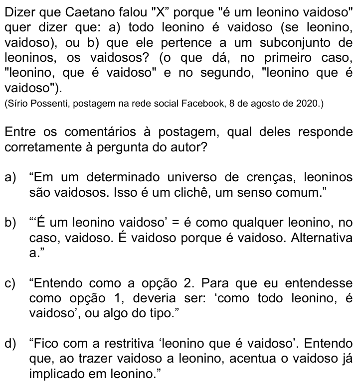 Questão 11 no caderno Q da UNICAMP 2021