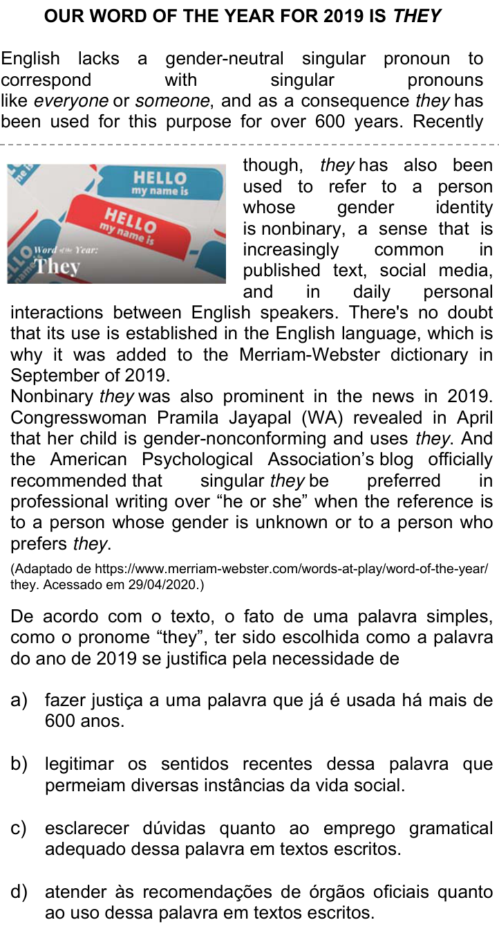 Questão 17 no caderno Q da UNICAMP 2021