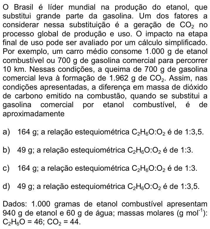 Questão 36 no caderno Q da UNICAMP 2021