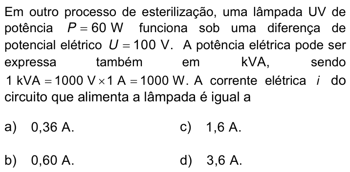 Questão 55 no caderno Q da UNICAMP 2021