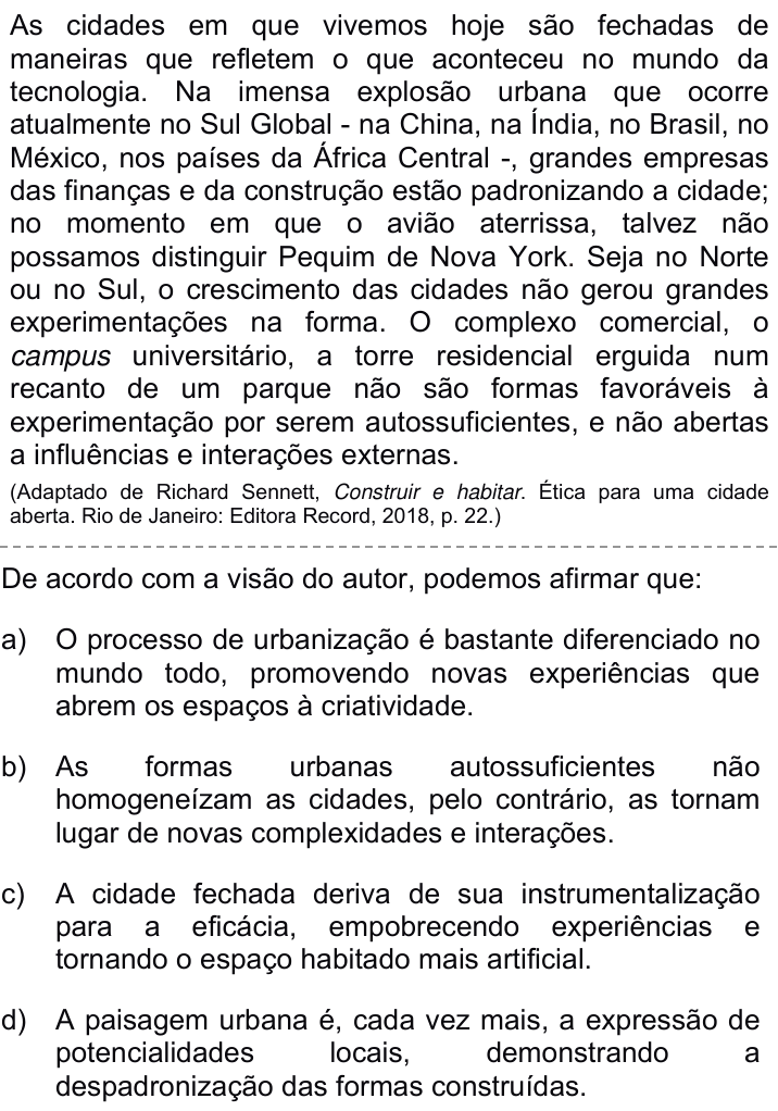 Questão 67 no caderno Q da UNICAMP 2021