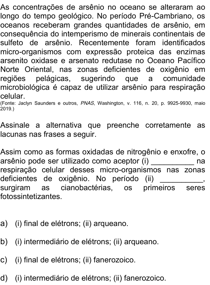 Questão 20 no caderno Q da UNICAMP 2020