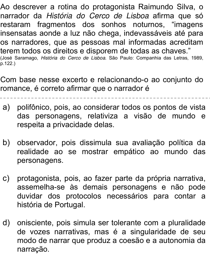 Questão 58 no caderno Q da UNICAMP 2020