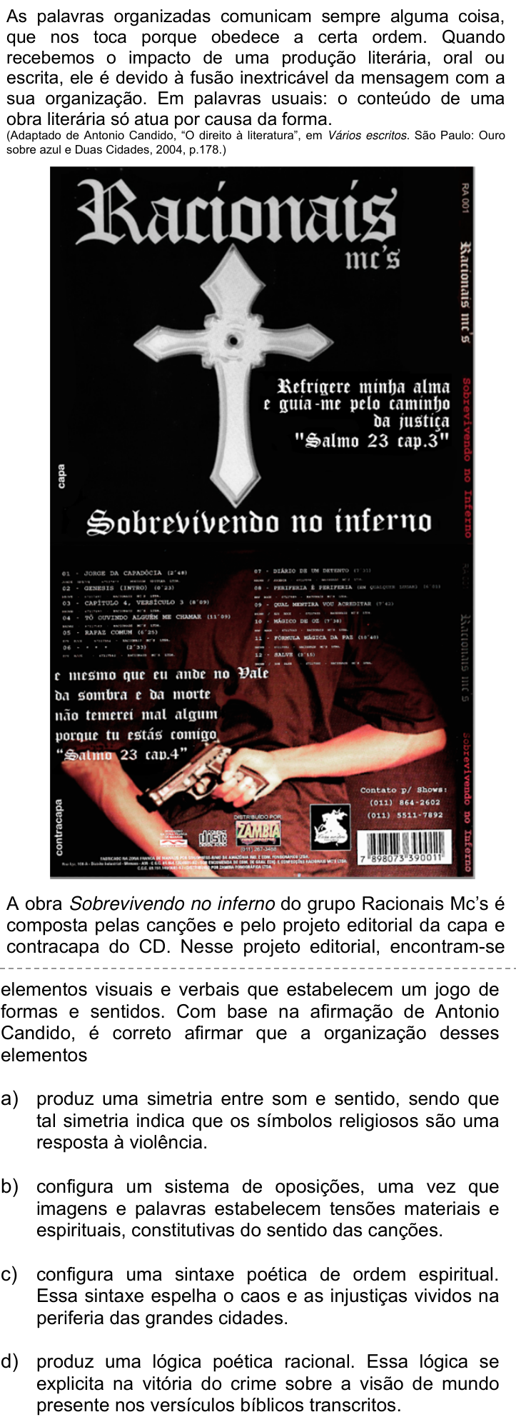 Questão 59 no caderno Q da UNICAMP 2020